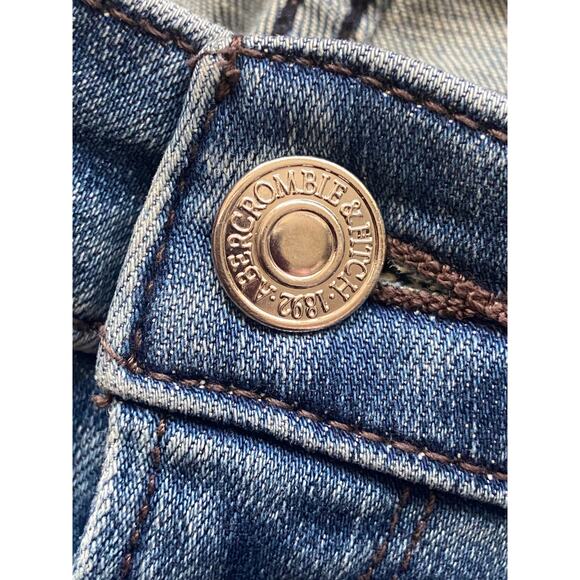 ABERCROMBIE & FITCH 'The Super Skinny Mid Rise' Distressed Jeans sz 12w/31 - Picture 3 of 12